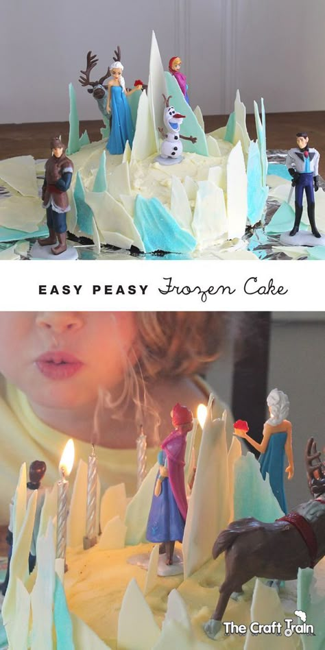 Easy Frozen Cake, Cake Diy Easy, Elsa Birthday Cake, Pastel Frozen, Frozen Themed Birthday Cake, Frozen Diy, Frozen Theme Cake, Elsa Cakes, Frozen Themed Birthday Party