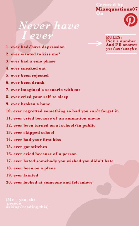 Never Have I Ever Game Questions, Never Ever Have I Ever Questions, Nhie Questions, Never Have A Ever Questions, Never Have U Ever Questions, Never Have I Ever Questions Spicy Edition, Would I Rather Questions, Have U Ever Questions, Never Have I Ever Crush Edition