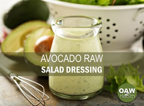 Raw, non-dairy, delicious and very healthy avocado raw salad dressing recipe. Flax Seed Oil Salad Dressing, Raw Salad Dressing, Salad Dressing Recipes Balsamic, Vegan Salad Dressing Recipes, Raw Salad, Easy Salad Dressing Recipes, Avocado Salad Dressing, Salad Dressing Recipes Healthy, Italian Parsley