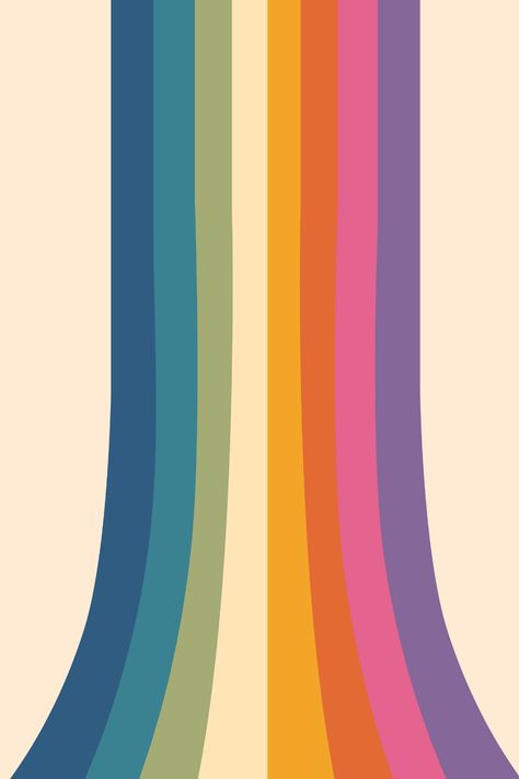 Groovy Rainbow Background, Rainbow Vintage Aesthetic, 70s Aesthetic Wallpaper Iphone, Subtle Rainbow Wallpaper, 70’s Wallpaper, Vintage Rainbow Aesthetic, 70s Poster Design, 60s Aesthetic Wallpaper, Groovy Phone Wallpaper