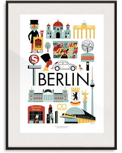 berlin_grande2 Lagom Design, Retro Travel Poster, City Poster, Poster Ads, City Illustration, Travel Illustration, Illustrated Map, Travel Maps, Mid Century Art