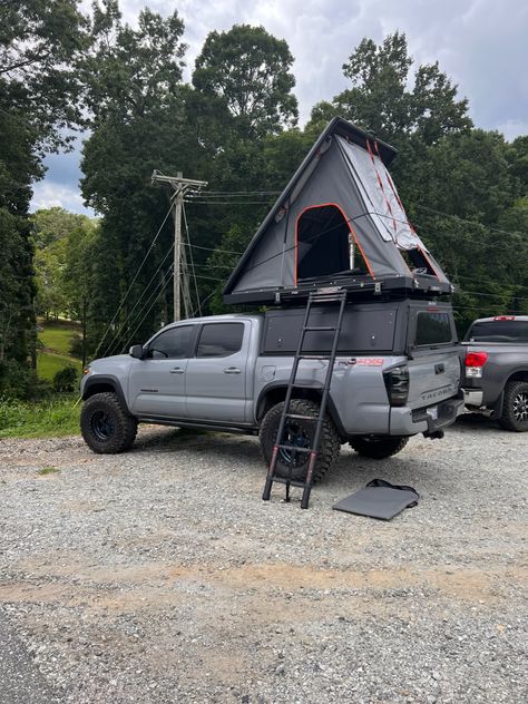 Tacoma Truck Camping Set Up, Overland Toyota Tacoma, Toyota Tacoma With Camper Shell, Toyota Tacoma Overland Build, Tacoma Camping Setup, Overlanding Tacoma, Tacoma Interior Mods, Toyota Tacoma Camping, Tacoma Tent