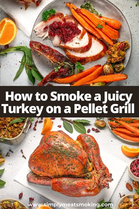 Learn how to smoke a whole turkey on your pellet grill with ease. Our guide covers everything from pellet smoker turkey recipes to choosing the best turkey seasonings and cooking times. Whether you’re grilling on a Traeger or Pit Boss, get ready for delicious smoked turkey. Tap to see the recipe and perfect your smoked turkey skills. Tregar Grill Recipes Turkey, Treager Turkey Recipe, Smoked Turkey Traeger, Turkey In The Smoker, Turkey Traeger Recipes, Smoked Turkey Legs Recipe Smoker, Smoked Turkey On Pellet Grill, Turkey On Pellet Grill, Treager Turkey