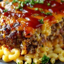 Mac and Cheese Meatloaf Casserole Mac And Hamburger Casserole, Mac Cheese Meatloaf, Max And Cheese Meatloaf Casserole, Paula Dean Mac And Cheese Meatloaf Casserole, Macaroni And Cheese Meatloaf, Macaroni Cheese Meatloaf, Meatloaf Mac And Cheese, Mac N Cheese Meatloaf, Mac & Cheese Meatloaf Casserole