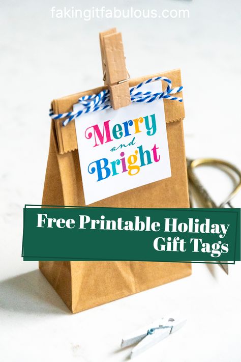 Colorful Christmas Holiday Gift Tags with Bold Typography to Download Free Now. Free Printable Gift Tags Birthday, Birthday Gift Tags Printable, Free Christmas Tags, Free Christmas Tags Printable, Holiday Gift Tags Printable, Christmas Merry And Bright, Bright Gifts, Baking Packaging, Oranges Gift