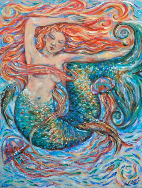 Abstract Mermaid, Mermaid Artwork, Watercolor Mermaid, Dream Painting, Mermaid Painting, Mermaids And Mermen, Fantasy Paintings, Beautiful Mermaids, Artwork Online