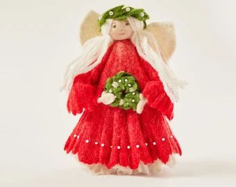 Craftspring - Etsy Australia Mini Tree Topper, Holiday Angel, Mini Tree, Angel Tree Topper, Tree Top, Angel Tree, Festive Decor, Crafts Beautiful, Hand Felted