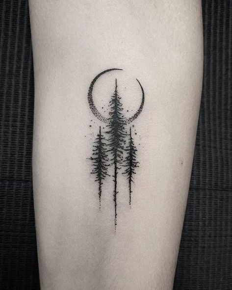 Small Nature Tattoo, Pine Tattoo, Pine Tree Tattoo, Forest Tattoos, Tree Tattoo Designs, Inspiration Tattoos, Different Tattoos, E Tattoo, Tattoo Trends