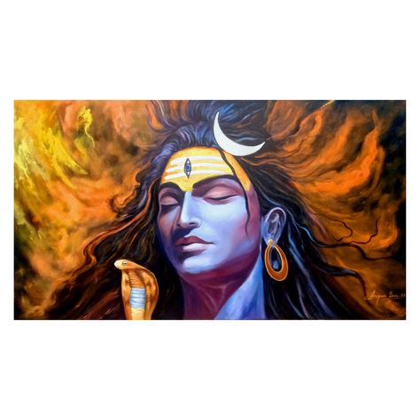 Mahadev Digital Painting, Meditating Shiva Painting, Shiva Parvati Painting Acrylic, Shiva On Canvas, Vibgyor Painting, Shiva Painting Watercolors, Shankar Bhagwan Painting, Mahadev Watercolor Painting, Shiva Abstract Art