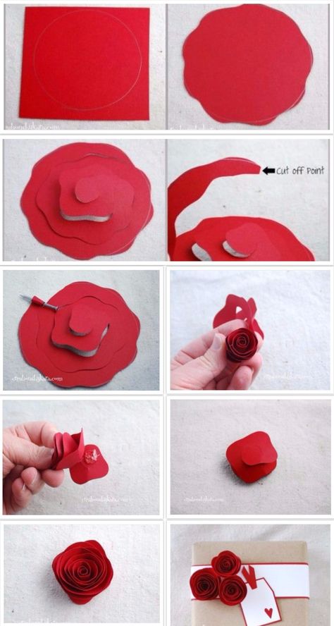 Rolled Paper Roses Paper Roses Diy, Rolled Paper Flowers, Rose Crafts, Paper Flower Crafts, Diy Valentine, Paper Flowers Craft, Paper Crafts Origami, Paper Flowers Diy, Easy Paper Crafts