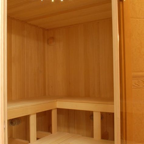 Don't forget to decide on custom flooring and wall fixtures when creating your plans. Diy Sauna Indoor, Diy Sauna, Portable Steam Sauna, Building A Sauna, Home Heating Systems, Sauna Benefits, Sauna Diy, Dry Sauna, Indoor Sauna