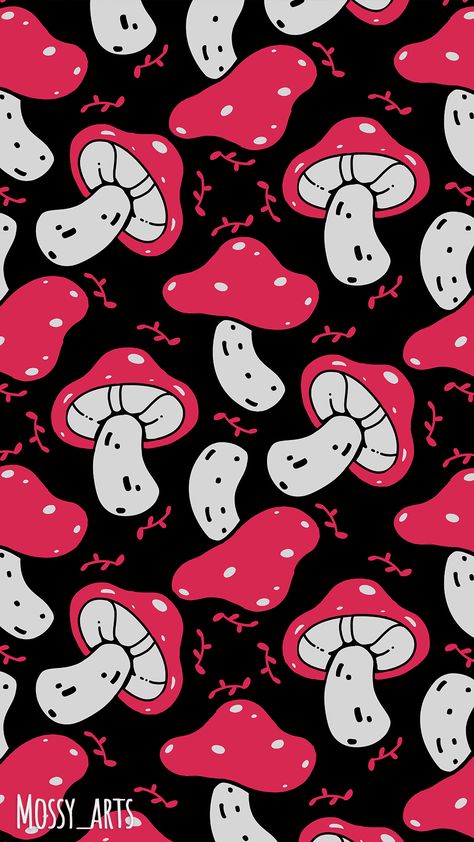 Mushroom Phone Wallpaper, Mushroom Wallpaper, Mushroom Pattern, Future Wallpaper, 2160x3840 Wallpaper, Red Mushroom, Witchy Wallpaper, Wallpaper Collage, Trippy Wallpaper