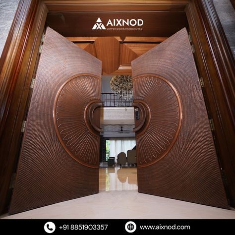 🌟🏡 They say first impressions are everything, so why not make yours unforgettable with our exquisite copper doors? Handcrafted with care and attention to detail, our doors are more than just a functional necessity – they're a work of art! Whether you prefer the classic charm of traditional designs or the sleek sophistication of modern styles, we've got something for every taste and preference. Trust us, with our copper doors, your home will be the talk of the town! 💖 Connect for More Infor... Copper Door, Copper Work, Luxury Door, Door Manufacturer, New Delhi India, Brass And Copper, Talk Of The Town, Brass Door, Home Doors