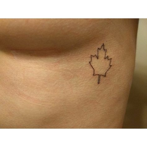 Maple Leaf Tattoos, Canadian Tattoo, Canada Tattoo, Leaf Tattoo, Tattoo Outline, Rib Tattoo, Tiny Tattoos, Leaf Tattoos, Maple Leaf Tattoo