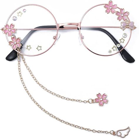 Bat Glasses, Glasses With Chain, Kawaii Glasses, Costume Glasses, Punk Cosplay, Accessories Kawaii, Accessories Cute, Kawaii Cosplay, Cosplay Accessories