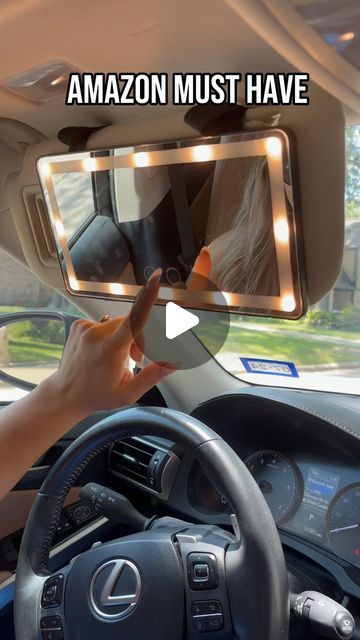 Tiffany Williamson on Instagram: "My car has better lighting than my bathroom now 🫠 . Comment “link” and I’ll DM you this girl must have car accessory! . #amazonfind #amazondeals #amazonmusthaves #amazonhome #amazongadgets #amazonfashion #homedecor #momhack #giftguides #over30style" Teen Girl Car Accessories, Car Accessories For Tan Interior, Aesthetic Assecories Car, Girly Inside Of Car, Girly Car Interior, Cute Review Mirror Decor Car, Car Accessories For Girls Interior, Must Have Car Accessories, Car Accessories For Girls