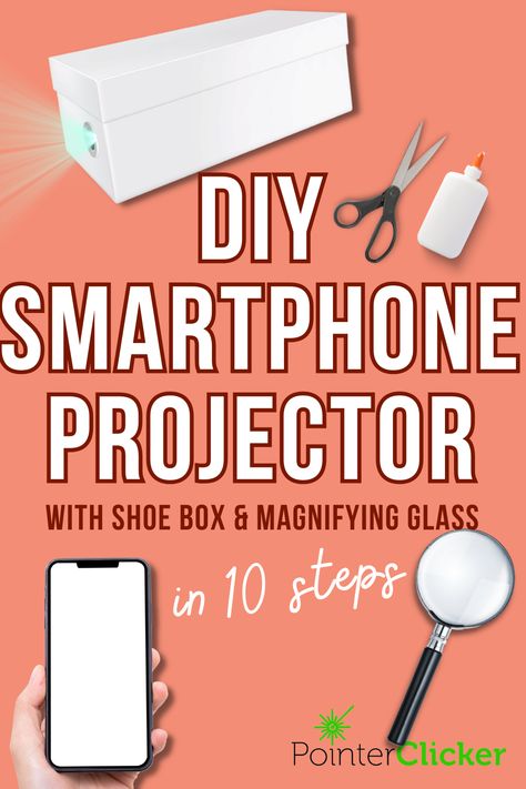 how to make homemade smartphone projector DIY How To Make Your Own Projector, How To Make A Diy Projector, How To Make A Projector With Your Phone, Diy Projector For Tracing, Diy Projector For Iphone, Diy Projector Screen Indoor, How To Make A Projector, Home Made Projector, Make Your Own Projector