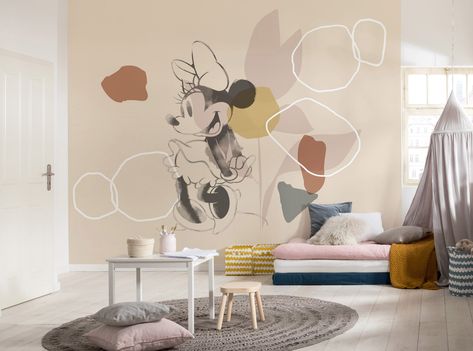 Minnie Mouse Nursery, Boys Bedroom Wallpaper, Wallpaper Walls Bedroom, Baby Loading, Wallpaper Room, Mouse Wall, Mouse Wallpaper, Mouse Art, Nursery Wall Murals