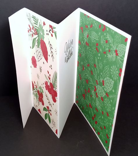 Tri Fold Christmas Cards, Folded Christmas Cards, Cardinal Christmas, Fancy Fold Card Tutorials, Tri Fold Cards, Card Making Templates, Three Fold, Flip Cards, Card Templates Free