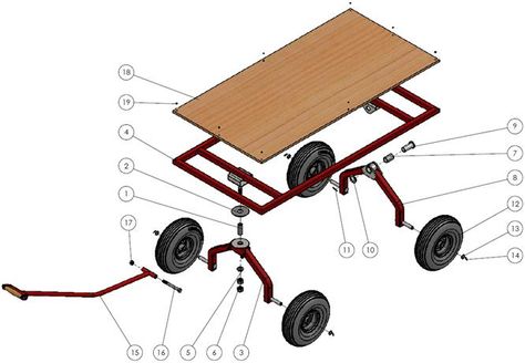 Build a garden cart by following this garden cart assembly tutorial along with the plans. Work Wagon, Wheel Garden, Yard Cart, Build A Garden, Wagon Cart, Pvc Projects, Welding Cart, Tool Cart, Garden Cart