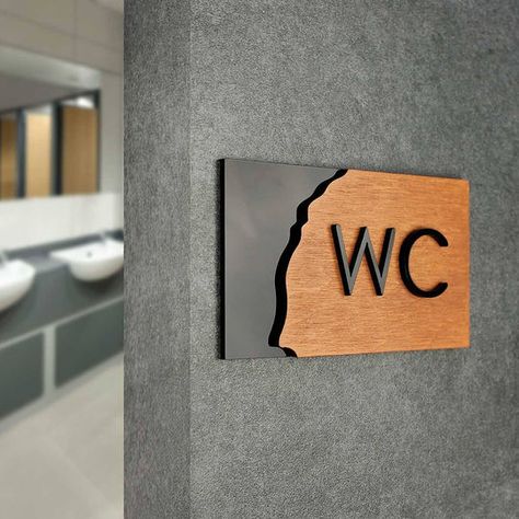 WC Sign for Restroom is made of three layers: acrylic base, wood and acrylic letters. Fastening - double-sided scotch tape. We guarantee the quality and compliance of all materials used. Ladies Restroom Sign, Wc Logo, Bathroom Symbols, Ladies Restroom, Washroom Sign, Restrooms Signage, Wc Sign, Toilet Signs, Bathroom Decor Signs