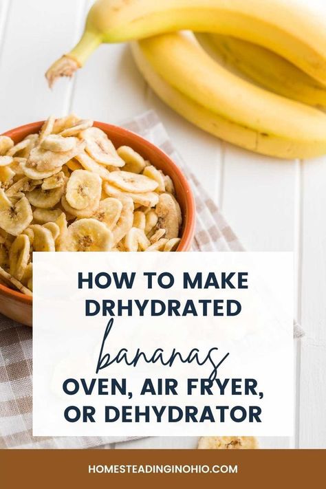 Banana Chips In Air Fryer, How To Dehydrate Bananas, Dehydrate Bananas, Dehydrated Banana Chips, Dehydrator Recipes Fruit, Homemade Banana Chips, Banana Chips Recipe, Dehydrated Bananas, Dried Banana Chips