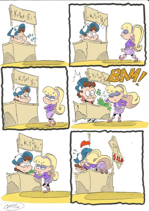 Dipper's Kissing Booth (Mabel's Idea) colored by Zaidan on DeviantArt Dipper And Pacifica, Sunday Comics, Gravity Falls Dipper, Gravity Falls Funny, Cartoon Ships, Gravity Falls Au, Gravity Falls Fan Art, Desenhos Gravity Falls, Gravity Falls Comics