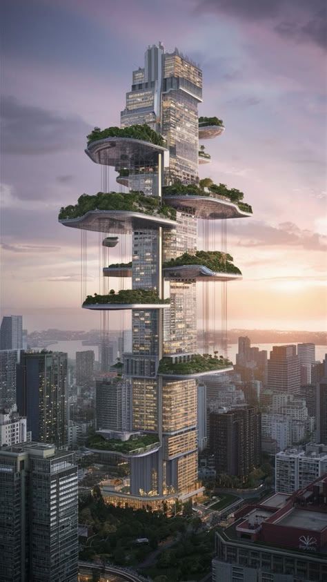 Hi Friends Some Surprise able Thing is waiting for you click on the given below link Futuristic City Design, Ultra Modern Architecture, Futuristic Architecture Buildings, Suspended Building, Futuristic City Concept Art, Futuristic Architecture Concept, Utopian City, Eco Friendly Architecture, Dynamic Architecture