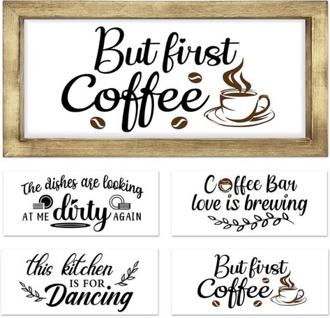 Wood Coffee Bar, Coffee Theme Kitchen, Kitchen Is For Dancing, Coffee Bar Station, Coffee Bar Design, Wall Nails, Coffee Bar Decor, Country Farmhouse Style, Bar Inspiration