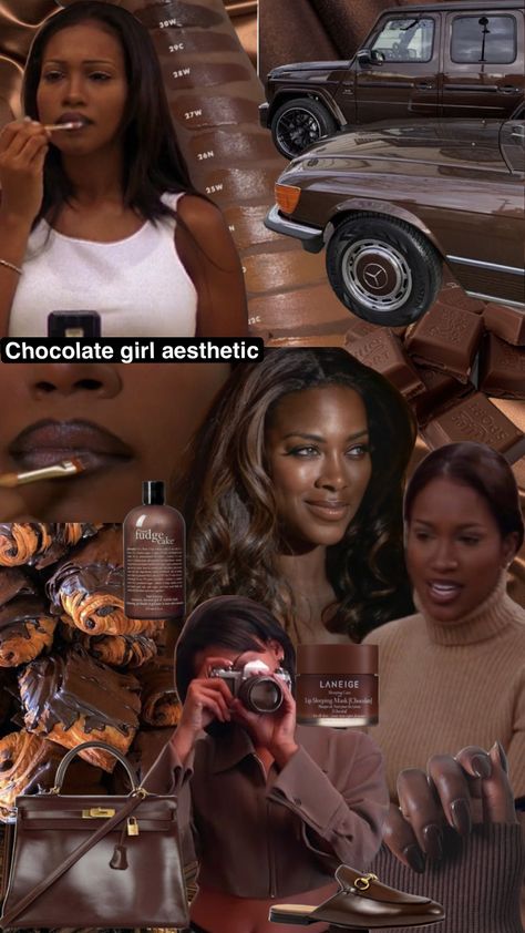 Chocolate Girl aesthetic🤎 #brown #classy #chocolategirlaesthetic #brownbabe #taylajaybeauty #brownhair #coffee #brownmakeup #vintageglam #90sbeauty Chocolate Girl, Chocolate Girl Aesthetic, Chocolate Girl Aesthetic Outfits, Brown Aesthetic Black Women, Chocolate Aesthetic, Chocolate Brown Black Women, Chocolate Brown Asthetics Wallpaper, Choco Girl Aesthetic, Brunette Aesthetic