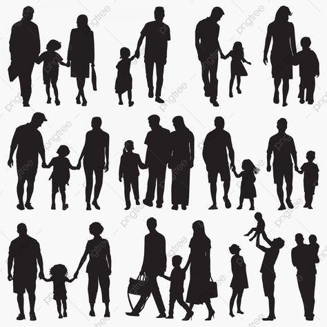 Walking Silhouette, Silhouettes Of People, Silhouette Architecture, Person Silhouette, Mosque Silhouette, Zestaw Ikon, Family Vector, People Png, Silhouette Pictures