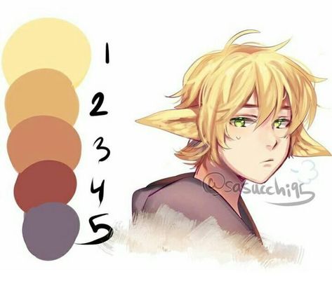 Blonde Hair Color Drawing, Coloring Blonde Hair Drawing, Blonde Hair Color Palette Drawing, How To Color Blonde Hair Drawing, Yellow Hair Drawing, Color Palette Hair, Hair Color Palette, Anime Hair Color, Hair Color Guide