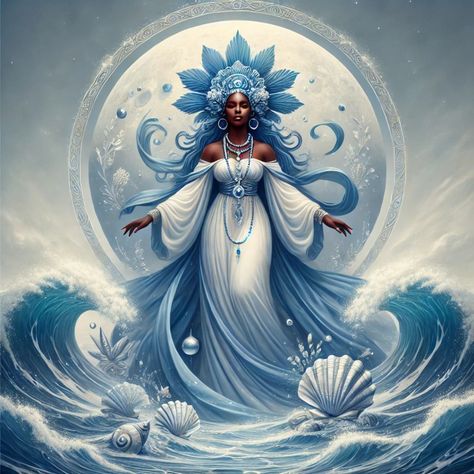 🌊✨ Maferefun Yemayá 🌊✨ Yemayá, the mother of all Orishas, governs the oceans and all that flows. She is the protector of motherhood, fertility, and creation, bringing healing and guidance to those who honor her. 💙 At our online botanica, we honor Yemayá with handcrafted Elekes, spiritual tools, and other sacred items to help you connect with her nurturing energy. Whether you’re new to the Yoruba religion or a lifelong devotee, find the perfect piece to deepen your spiritual practice and hono... Yemaya Orisha, Orishas Yoruba, Spirit Animals, Spiritual Tools, The Protector, African American History, Spiritual Practices, Artsy Fartsy, Spirit Animal