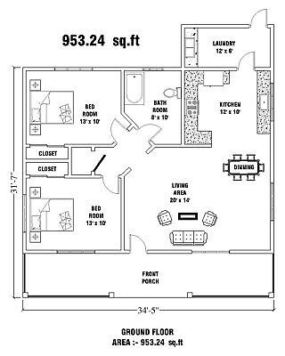 Beach House Flooring, Drummond House Plans, Pool House Plans, 2 Bedroom House Plans, Cabin Cottage, Small House Floor Plans, Building Plans House, Garage House Plans, Southern House Plans