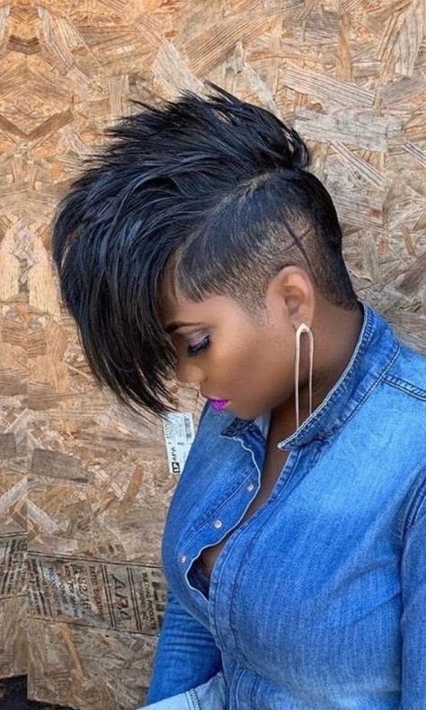 Haircut For Black Women | Dezango Haircut For Black Women, Shaved Side, Black Hair Short Cuts, Shaved Hair Cuts, Shaved Hair Designs, Shaved Side Hairstyles, Tapered Natural Hair, Natural Hair Cuts, Tapered Hair