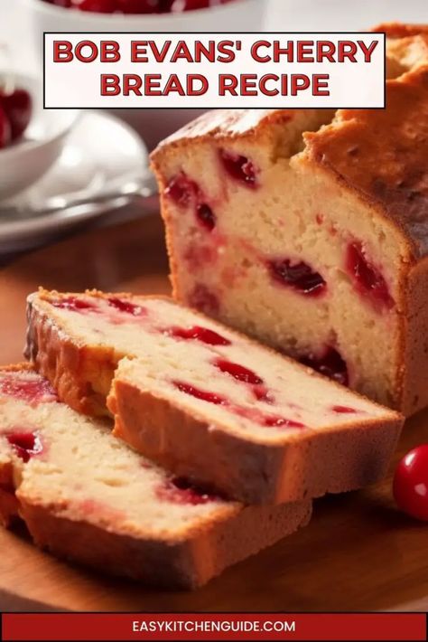 Cherry Chip Bread, Cherry Bread Machine Recipes, Living On A Dime Recipes, Cherry Bread Maraschino, Bob Evans Cherry Bread Recipe, Cherry Loaf Recipe, Maraschino Cherry Recipes, Cherry Almond Bread, Cherry Quick Bread