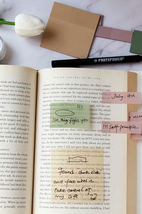 PARTSPOWER Transparent Pastel Sticky Notes, Clear Sticky Tabs - Translucent Page Flags Book Markers, Perfect for Reading Annotating, Bible Journaling School Study Office School Supplies Sticky Tabs Notes, Sticky Note Annotation, Bible Study Sticky Notes, Sticky Notes In Books, Books With Sticky Notes, Clear Post It Notes, Annotating Bible, Bible Sticky Notes, Annotating Supplies