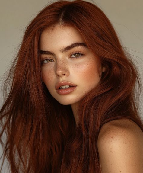 Cowboy copper hair color Copper Dark Hair, Dramatic Hair Color, Light Copper Hair, Dark Strawberry Blonde Hair, Cowboy Copper Hair, Dramatic Hair Colors, Dark Hair Color, Sleek Straight Hair, Copper Hair Dark