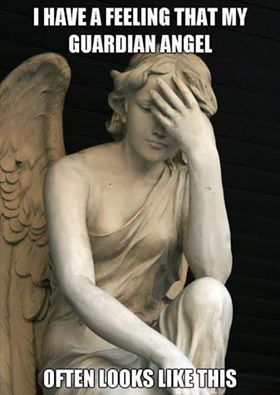 Yes, because I often feel like that too! Haha! Facepalm Meme, Funny Inspiration, Angel Guardian, Catholic Memes, Archangel Raphael, Archangel Gabriel, My Guardian Angel, Angel Statues, Archangel Michael