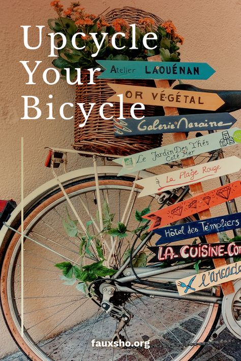 Are you one of the many who seem to have at least one old bicycle stored away? That one that you never ride anymore? If you’re not going to ride it you should keep reading, because there are some pretty cool things you can do with an old bicycle–or at least some of its parts. Even if you don’t happen to have an old bicycle on hand, they aren’t hard to find. You’ll want to visit your local thrift shop or a garage sale once you see these fun upcycle ideas. #bicycle #upcycle Old Bicycle Garden Ideas, Bicycle Upcycle, Bicycle Makeover, Old Cycle, Bicycle Diy, Garden Windmill, Antique Bicycles, Bicycle Store, Bicycle Decor