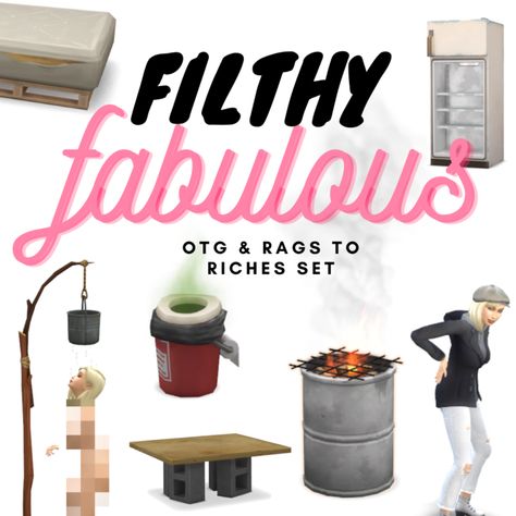 RAVASHEEN - Filthy Fabulous - OTG & R2R Set Sims 4 Maxis Match Decor, Sims Cc Furniture Maxis Match, Hexagon Print, Rags To Riches, Bucket Light, Chic Kids, Sims 4 Gameplay, Succulents Decor, Sims 4 Cc Furniture