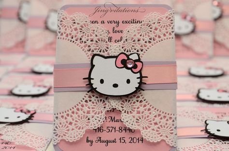 doily hello kitty invitations Hello Kitty Wedding Invitation, Invitation Card Hello Kitty, Invitation Hello Kitty, Birthday Invitation Card Template Hello Kitty, Invitation Card Design Hello Kitty, Hello Kitty Baby Shower Invitations, Hello Kitty Birthday Decorations, Hello Kitty Wedding, Hello Kitty Baby Shower