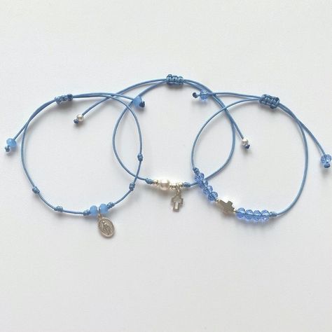 Unicasbcn on Instagram: “Pulsera de hilo azul cielo ajustable con nudos virgencita de plata 925 y swarosvki. Pulsera de hilo azul cielo ajustable con perla de…” Infinity Bracelet, On Instagram, Instagram