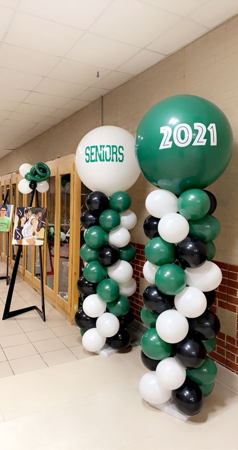 Senior Balloon Arch, Senior Night Balloon Ideas, Senior Night Balloons, Senior Night Balloon Arch, Volleyball Senior Night Balloon Arch, Football Homecoming Balloon Arch, Sports Banquet Balloons, Senior Night Football, Soccer Senior Night