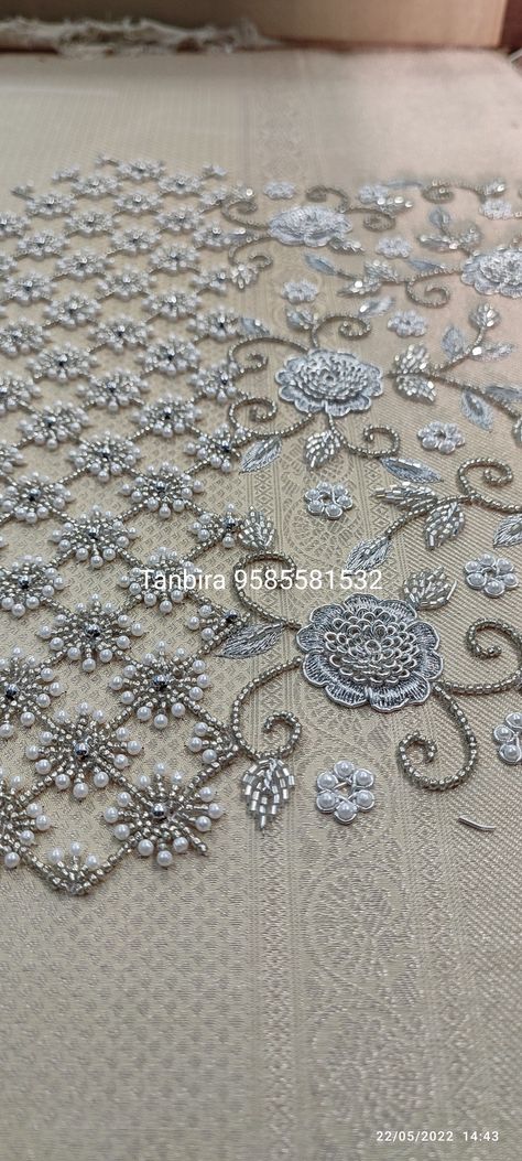 Self Maggam Work Designs, Grey Colour Aari Work Blouse, Square Aari Work Blouse, Crystal Stone Aari Work Blouse, Hand Work Embroidery Kurti Neck Design, Zardosi Embroidery Blouse Weddings, Beads Blouse Work, Latest Handwork Embroidery Designs, Zardozi Embroidery Designs Work Blouse