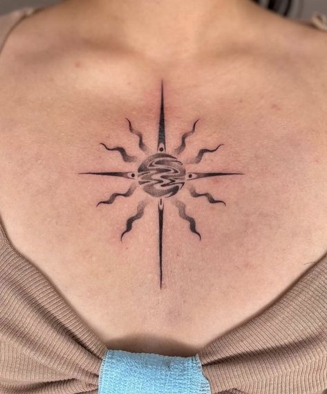 Devil Tattoo, Esthetician Room, Sun Tattoo, Chest Tattoo, Tattoo You, Body Mods, Compass Tattoo, Beautiful Tattoos, Future Tattoos