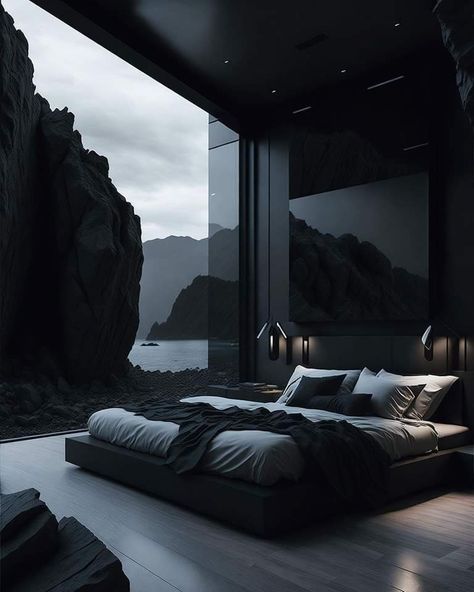 Dark Modern House, Dark Bedroom, Bed Design Modern, Black Bedroom, Inspire Me Home Decor, Design Room, Dream House Rooms, Dream Room Inspiration, Luxury Homes Dream Houses