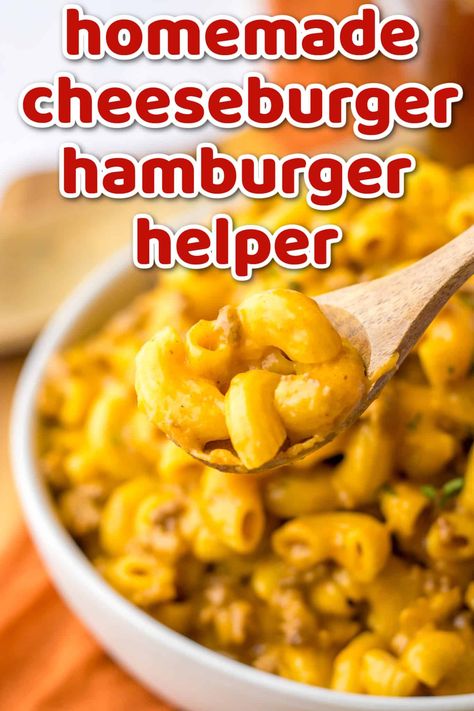 Homemade Cheeseburger Hamburger Helper - Life With The Crust Cut Off Homemade Cheeseburger Hamburger Helper, Cheeseburger Hamburger Helper, Homemade Cheeseburgers, Hamburger Helper Recipes, Hamburger Dishes, Turkey Meatloaf Recipes, Budget Friendly Dinner, Homemade Hamburgers, Hamburger Helper