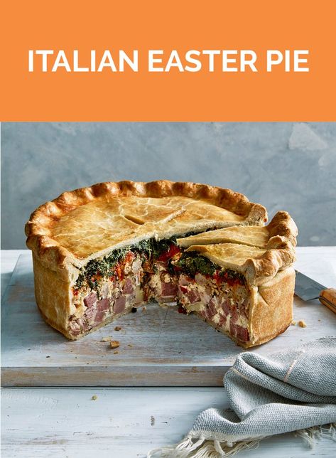 Italian Easter Pie Italian Easter Pie, Crescent Bake, Easter Foods, Italian Buffet, Easter Pie, Pizza Rustica, Italian Easter, Sweet Italian Sausage, Meat Pie