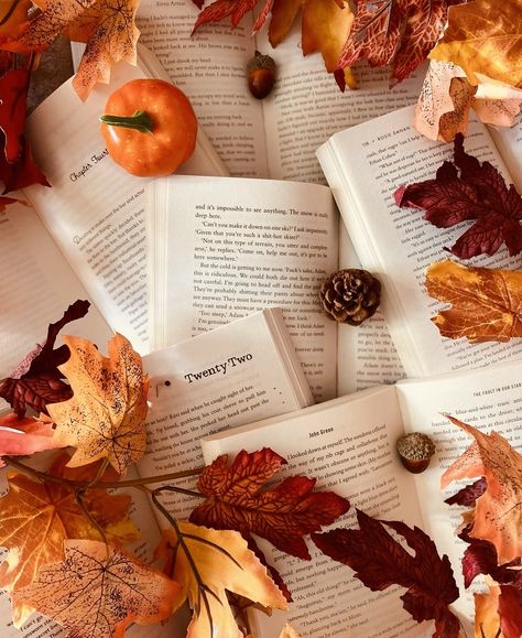 Autumn Colours Aesthetic, Reading Autumn Aesthetic, Fall Aesthetic Reading, Autumn Colors Aesthetic, Golden Fall Aesthetic, Book Autumn Aesthetic, Cute Book Pictures, Books Autumn Aesthetic, Fall Bookstagram Ideas